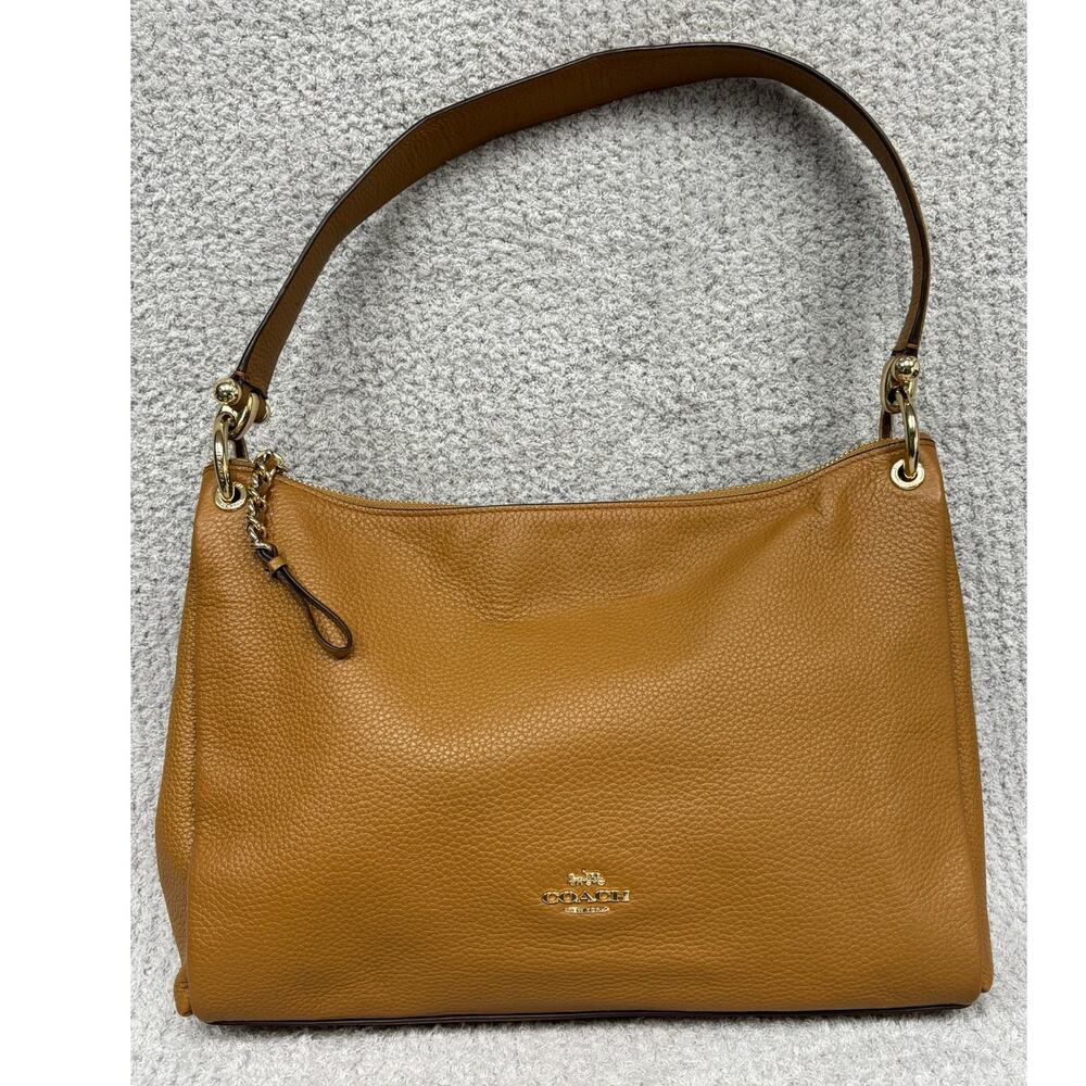 Coach Brown Pebbled Leather Mia Shoulder Bag Purse F28966 #76956